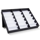 Juvale 18 Slot Sunglass Organizer, Display Case Storage for Women and Men, Eyeglasses (Black, 18.7 x 14.9 x 2.4 In) Juvale