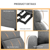 HealSmart Adjustable Push Back Recliner Chair, Soft Fabric Lounge Sofa for Reading & Relaxing, Perfect Home Theater Chair for Living Room & Bedroom, Grey