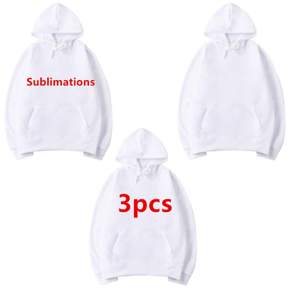 AiDiYGECO 3pcs Sublimation Hoodies Blank Men 100 Polyester Hoodie For Sublimation (S)