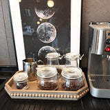 Hrastany Wood Rustic Serving Tray with Beads, Farmhouse Brown Decorative Tray for Table Centerpiece, Christmas Wedding Halloween Home Decor Hrastany