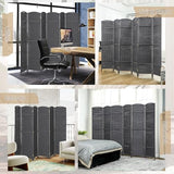 HOMCOM Room Divider, 6 Panel Folding Privacy Screen, 5.6' Tall Freestanding Wall Partition for Home Office, Bedroom, Charcoal Gray HOMCOM