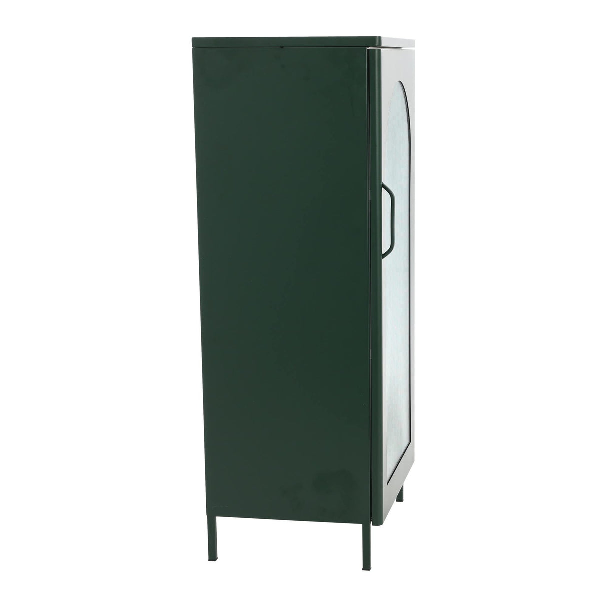 Creative Co-Op Solstice Metal Cabinet with Arched Glass Door, Dark Green Creative Co-Op