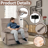 Chizzyseat Manual Oversized Recliner Chair for Heavy Duty Adults 400lbs Extra Wide Recliner with Phone Holder Big Man Recliners for Living Room Bedroom Nursery RV Brown