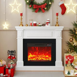 43" Electric Fireplace with Mantel | 1400W Freestanding Electric Fireplaces | Highly Realistic 3D Flame | 50-90℉ AdjustableTemp | Button & Remote Control White Fireplace Mantel | 43" Wx11 Dx40 H FODINGHILL