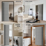 Jilron Accordian Door Curtain,Install Adhesive Track 100% Blackout Doorway Curtains,Suitable for Bedroom,Closet,Interior Room Divider,Gray 43" W×78" L,1 Piece Jilron