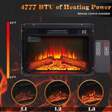 CKEASEAN 42 inch Electric Fireplace with Mantel, Portable Freestanding Wood Stove with Remote Control, 23'' Fireplace Insert Heater,1400W Realistic 3D Flame Stacked Stone Surround (42" W Dark Cherry) CKEASEAN