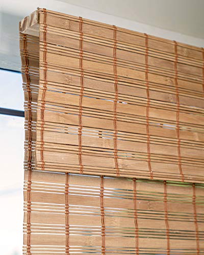 Chicology Cordless Bamboo Roman Blinds - Squirrel Colour, 27"W x 64"H CHICOLOGY