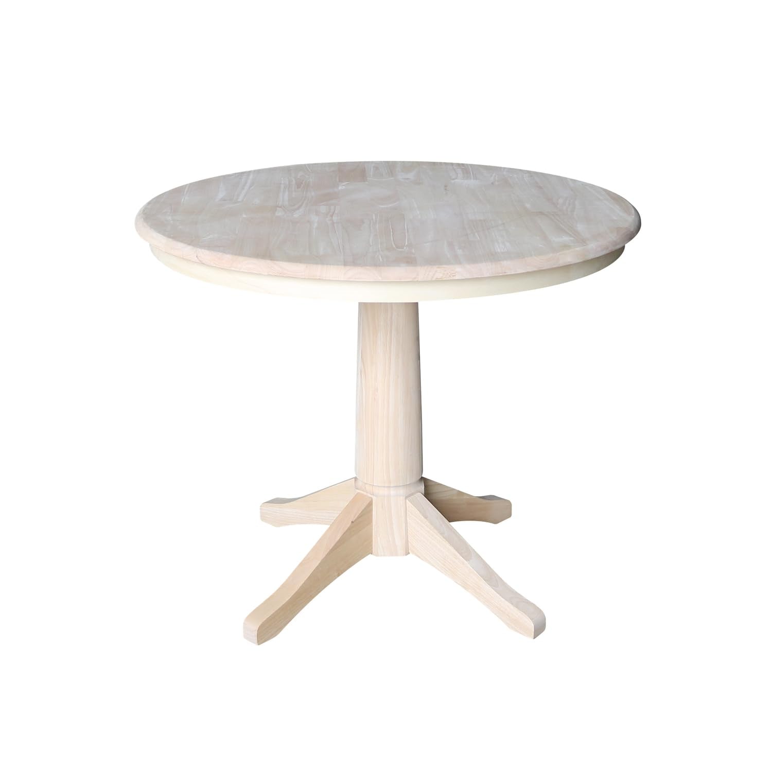 International Concepts 36" Round Top Pedestal Table-28.9" H, Unfinished - WoodArtSupply