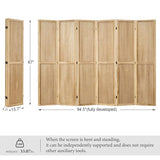 Pegboard Display, 5.6Ft Portable Freestanding Wall Organizer Wooden Room Divider Folding Privacy Screens for Craft Art Display Board (6panels, Natural) Svimi