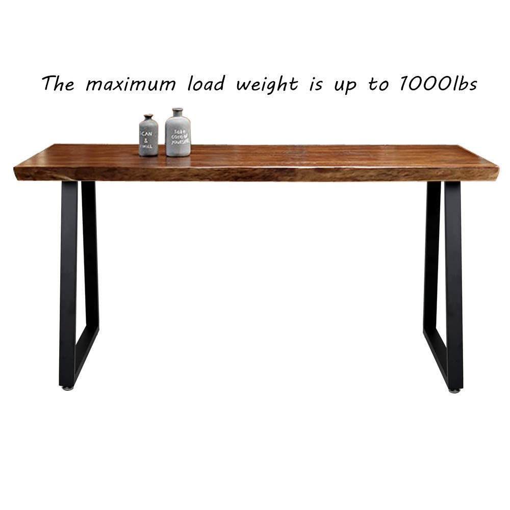 Metal Legs for Table Trapezoid Shape 28" H Tall Metal Table Leg Heavy Duty Metal Desk Legs Industrial Table Legs Set of 2,Black TIEOU