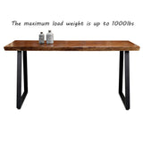 Metal Legs for Table Trapezoid Shape 28" H Tall Metal Table Leg Heavy Duty Metal Desk Legs Industrial Table Legs Set of 2,Black TIEOU