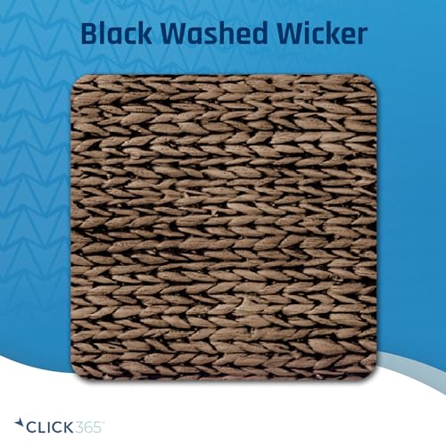 Click365 Storage Trunk, Farmhouse Style, Extra Large (33”), Deep, Woven Wicker Chest With Metal Frame, 2 Handles, Flip Top Lid and Stay Open Safety Hinges, Sustainable Eco Material, Rustic Brown ClickDecor