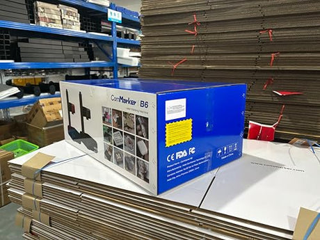 ComMarker B6 60W JPT Mopa Fiber Laser Engraver, Auto Focus Screen, Portable Laser Engraver, Color Marking, 150mm x 150mm, Lightburn Compatible, Laser for Metal, Plastic, Jewelry ComMarker