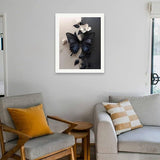 Butterfly Paint by Numbers Kit for Adults - DIY Black Butterfly and White Flowers Painting on Canvas 16x20 Inches,Acrylic Paint Set,Suitable for Beginners,Nature Art for Home Decoration/Gift TAOPAOLAB