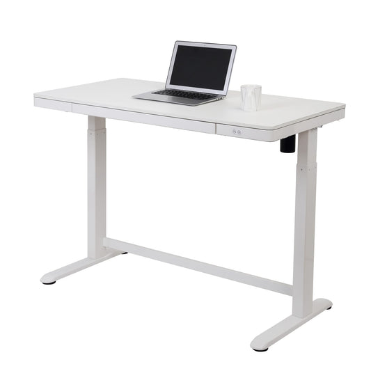 Realspace® Electric 48'W Height-Adjustable Standing Desk, White - WoodArtSupply