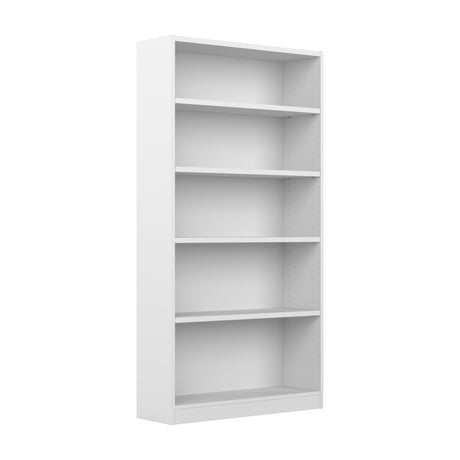 Bush Furniture Universal Tall 5 Shelf Bookcase in White, Vertical Storage and Display Bookshelf for Home Office or Living Room Organization Bush Furniture