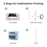 PYD Life 30 PCS Sublimation Reusable Drinking Stainless Steel Metal Straws Blanks Bulk White 0.3" x 12.4" for 40 OZ Sublimation Tumblers,for Stanley 40 OZ Tumblers Cups PYD Life