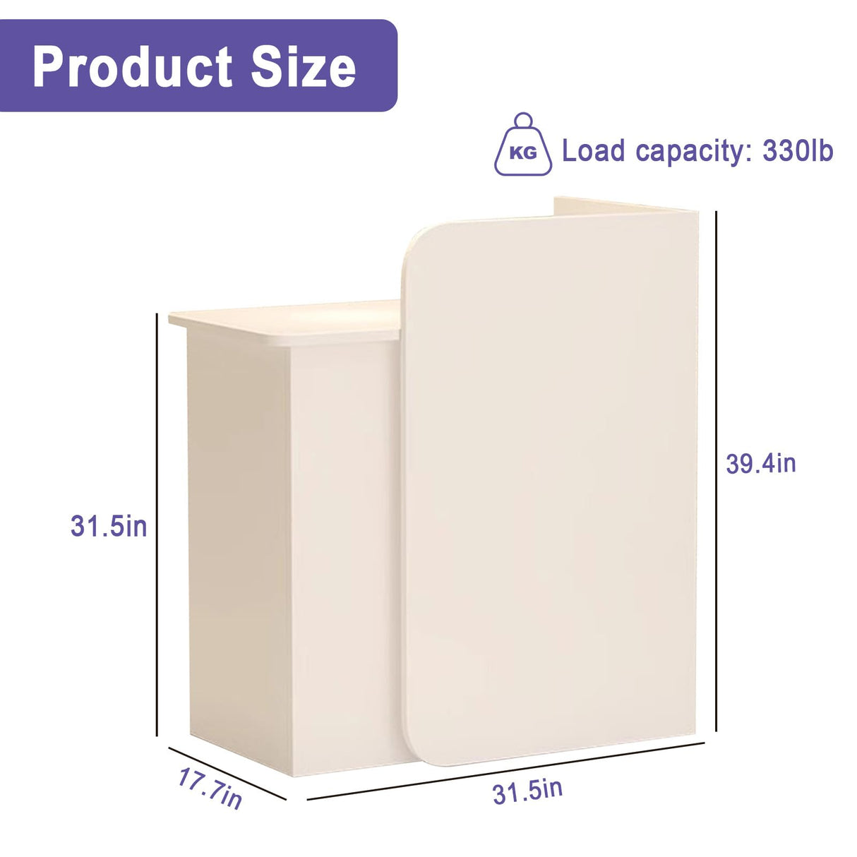 BFECGDXT Small Reception Desk with Counter, Modern L-Shaped Front Desk with Lockable Drawer, Retail Counter for Salon, Clothing Beauty, Left Corner 39.4in BFECGDXT