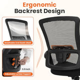 NEO Chair Office Desk Chair Computer High Back Mesh Gaming Seat with Ergonomic Adjustable Comfy Flip-up Armrests Lumbar Support Height for Home (Black) NEO CHAIR