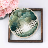 4 Pack Embroidery Kit for Adult - 15x15cm Pre-Stamped Tree Pattern Cross Stitch Kit with 5.91 Inch Bamboo Hoop, Floss, Needles - DIY Craft Kit for Home Decoration & Gift Giving