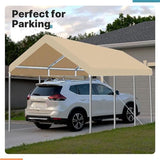 FORALEBEN Carport Replacement Canopy Cover for Car Tent Top Garage Shelter Cover Tarp with Ball Bungees (Only Top Cover, Frame Not Include) (Ginger, 12' x 20') FORALEBEN