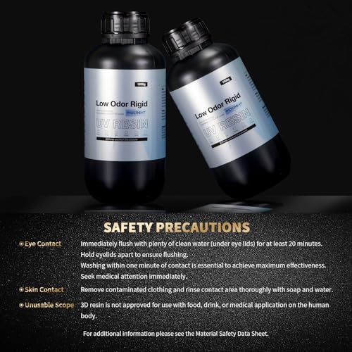 3D Printer Resin, 405nm UV Curing 3D Printing Liquid Photopolymer Resin, Fast Curing Standard 3D Resin for LCD DLP SLA Resin 3D Printers, Low Odor Excellent Fluidity High Precision