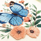Silentsea Blue Butterfly Embroidery Kit for Adults - DIY Embroidery Set with Fabric, Threads and Needle for Craft Lovers