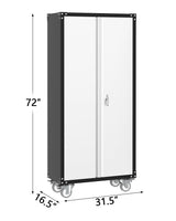 GarveeHome 72 in Steel Rolling Tool Cabinet with Lock | Heavy-Duty Garage Storage w/ 4 Adjustable Shelves & Pegboard | Industrial Organizer for Workshop Home GarveeHome