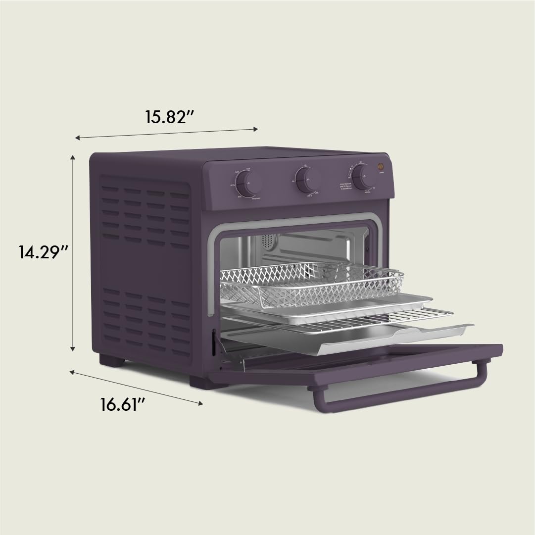 bella Air Fry Toaster Oven, 7 Preset Cooking Options, Dishwasher-Safe EverGood Coated Trays Included, 60-Minute Auto Shutoff w Audible Timer, Power Indicator Light, 1700 Watt, Plum BELLA