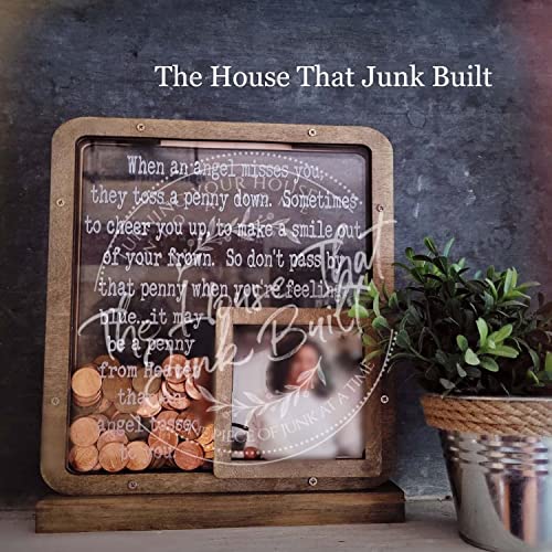 Pennies from Heaven Bank Wooden Piggy Bank Penny Bank Coin Boxes Paradise Personalized Wooden Transparent Acrylic Piggy Bank for Kids Family Friends Home Decor WoodArtSupply