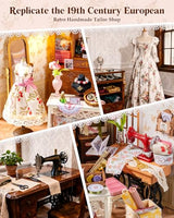 Rolife DIY Miniature House Kit Elsa's Tailoring, Mini Dollhouse Kit for Adults, Mini Room Building Kit for Teens, DIY Craft Kits for Parents Friends Girls Boys (Elsa's Tailor Shop)