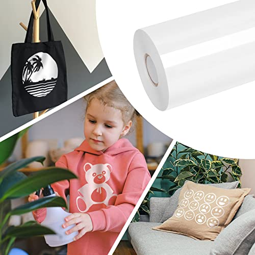 VinylRus Heat Transfer Vinyl-12” x 50ft White Iron on Vinyl Roll for Shirts, HTV Vinyl for Silhouette Cameo, Easy to Cut & Weed VinylRus