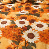 MAG 3Pcs Sunflower Full Comforter Sets,Microfiber Floral Full Size Bedding Sets,Boho Orange Flower Pattern,All Season Included 1 Comforter + 2 Pillowcases for Kids Boys Girls,Breathable and Wrinkle. MAG