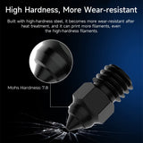 Creality 3D Printer Nozzles Kit, 8PCS High-end Hardened Steel Printer Nozzles with 4 Sizes, 0.25/0.4/0.6/0.8mm Hotend Nozzles for Ender 3/Ender 3 V2/Ender 3 Pro/Ender 3 Max/Ender 5 Series/CR 10 Series Creality