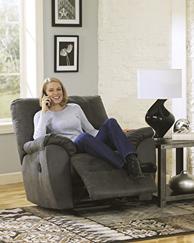 Signature Design by Ashley Tambo Faux Leather Manual Rocker Recliner, Gray Signature Design by Ashley