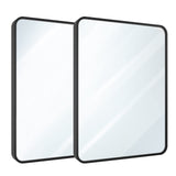 USHOWER 2-Pack Black Bathroom Mirrors 24 x 36 Inch, Metal Frame Rectangle Mirror, Modern Farmhouse Vanity Mirror, Wall Mounted USHOWER