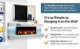 SimpliFire Format 36-Inch Wall Mount Electric Fireplace with 50-Inch Floating Mantel (SF-FORMAT36-SF-FM50-WH) SIMPLIFIRE