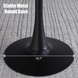 NestLude 24" Black Round Dining Table for 2-4 People, Modern Kitchen Table Mid Century Coffee Table for Small Places Dining Room Living Room Cafe (Wood) NestLude