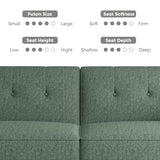 COPIAE 89” Futon Sofa Bed,Comfy Futon Couch Bed with 2 Square Pillows,Convertible Sleeper Sofa with Adjustable Backrest& Armrests, Modern Loveseat Sleeper for Living Room, Bedroom, Linen Green COPIAE