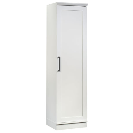 Sauder HomePlus Narrow Pantry Storage Cabinet Slim Single Door with Adjustable Shelves, Kitchen Laundry Bathroom Storage Cabinet, in Soft White Sauder
