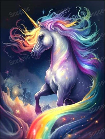 Snuqevc 5D Diamond Painting Kits Painted Art Unicorn | DIY Canvas Gemstone Painting Kit Digital Oil Painting Crafts | for Home Decor Room Decor | Gifts for Friends (8x12inch)