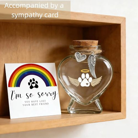 Chowsie Loss of Dog Cat Pet Sympathy Gift, Memorial Bottle for Pet Hair, Pet Fur Keepsake, Heart-Shaped Glass Memorial Bottle, Dog Hair Keepsake, Dog Memory Memorial Keepsake Chowsie