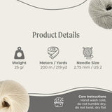 Joy Yarn Lace Weight 4-Pack, 25g/219yd - 100% Baby Alpaca | Ultra-Soft Yarn Spun for Knitting & Crocheting Beautiful Stitch Definition for Sweaters, Blankets & Accessories | Snow Yarnalia