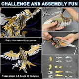 3D Metal Puzzles for Adults, 3D Metal Model Kits, 3D Puzzle Mechanical Eagle Models Kits for Men Teens and Students