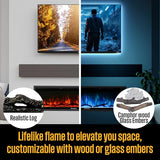 Westinghouse 60 Inch Electric Fireplace Heater, Compatible with Alexa & Google Home, Wall Mount or in-Wall Recessed Fireplace Insert, 24 Hour Timer, Color Changing Flames, 750W/1500W Indoor Heater Westinghouse