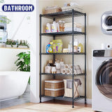 Romorgniz 5-Tier Shelf 1010LBS Storage Shelves Adjustable Wire Shelving Metal Shelving Unit Storage Rack for Kitchen Pantry Closet Laundry School Commercial 59.4" Hx21.5 W x13.6 D