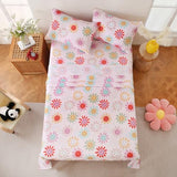 Yibeizi Cute Floral Sheet Set for Girls, Full Size Kids Flower Patterned Bedsheet Microfiber Deep Pocket Bedding Sheets & Pillowcases 4 Pieces Yibeizi