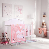 UOMNY Crib Bedding Set for Girls - Pink Baby Nursery Sets 3 Pieces Quilt Comforter Fitted Sheet Toddler Pillowcase Soft Star UOMNY