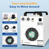 Cloudray Water Chiller CW-3000 for CO2 Laser Engraver & Cutting, Laser Chiller, Industrial Water Cooler,with 9L Water Tank Capacity Max. Pump Flow 10L/min 50W/℃ Cooling Cloudray
