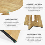 Tribesigns 47 inch Round Dining Table Wood Kitchen Table for Dining Room, 47" Dinner Room Tables for 4-6, Farmhouse Accent Furniture with Wooden Tabletop and Cross Base, Light Wood Tribesigns